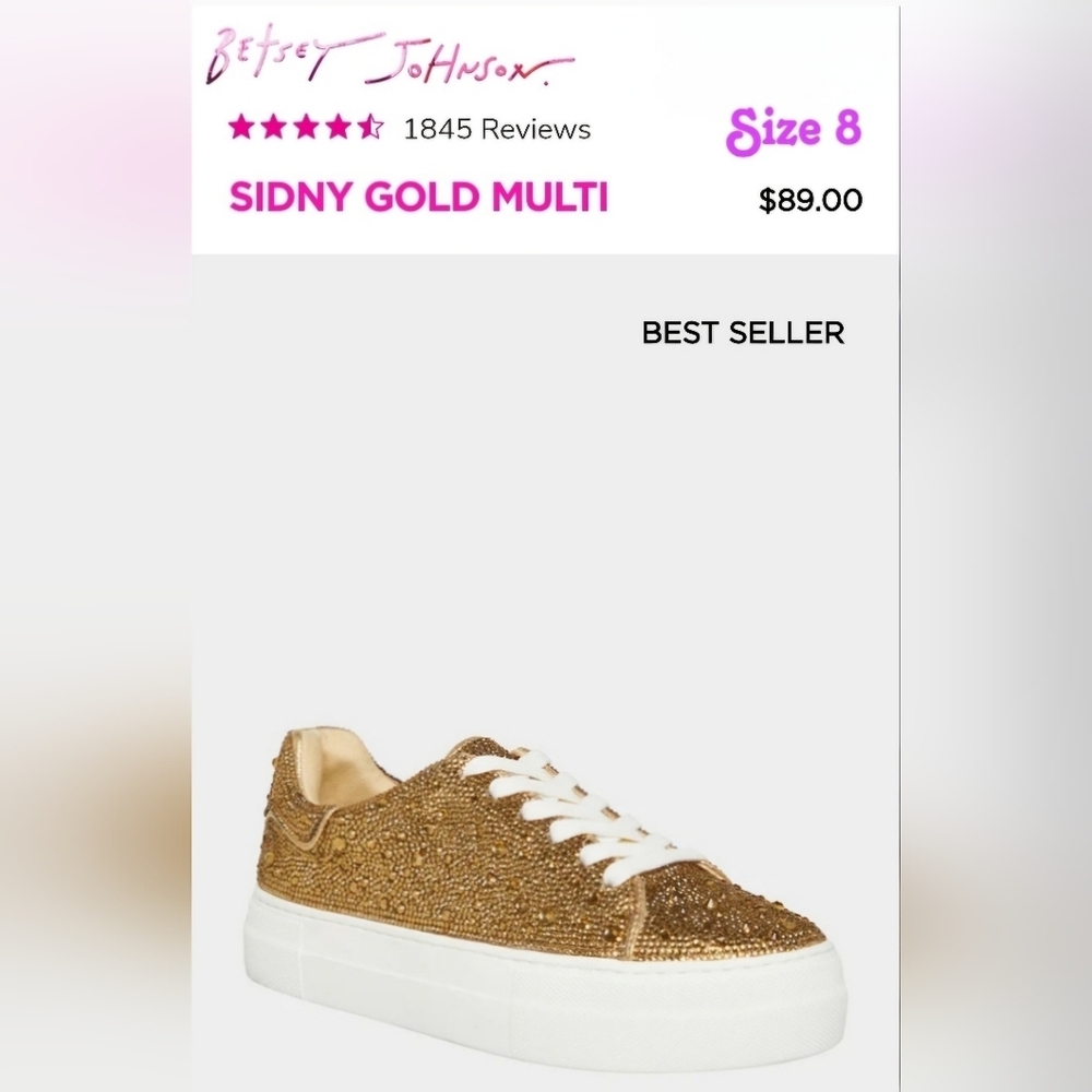 Betsy Johnson gold rhinestone sneakers